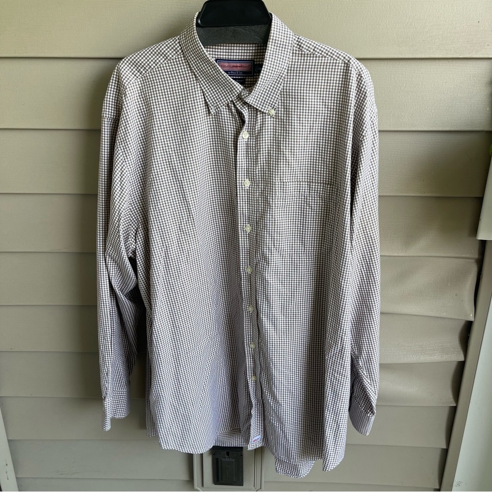 Vineyard Vines Men’s XXL 2XL Classic Murray Shirt Performance Button Brown Plaid
